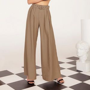 NWT tan belted palazzo pants